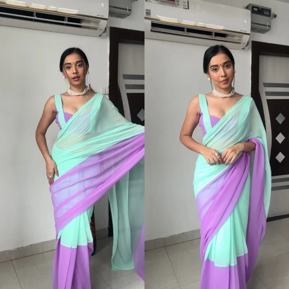 Export Selling Gorgeous Design Indian Ethnic Clothing Georgette Printed Saree for Wedding and Casual Wear