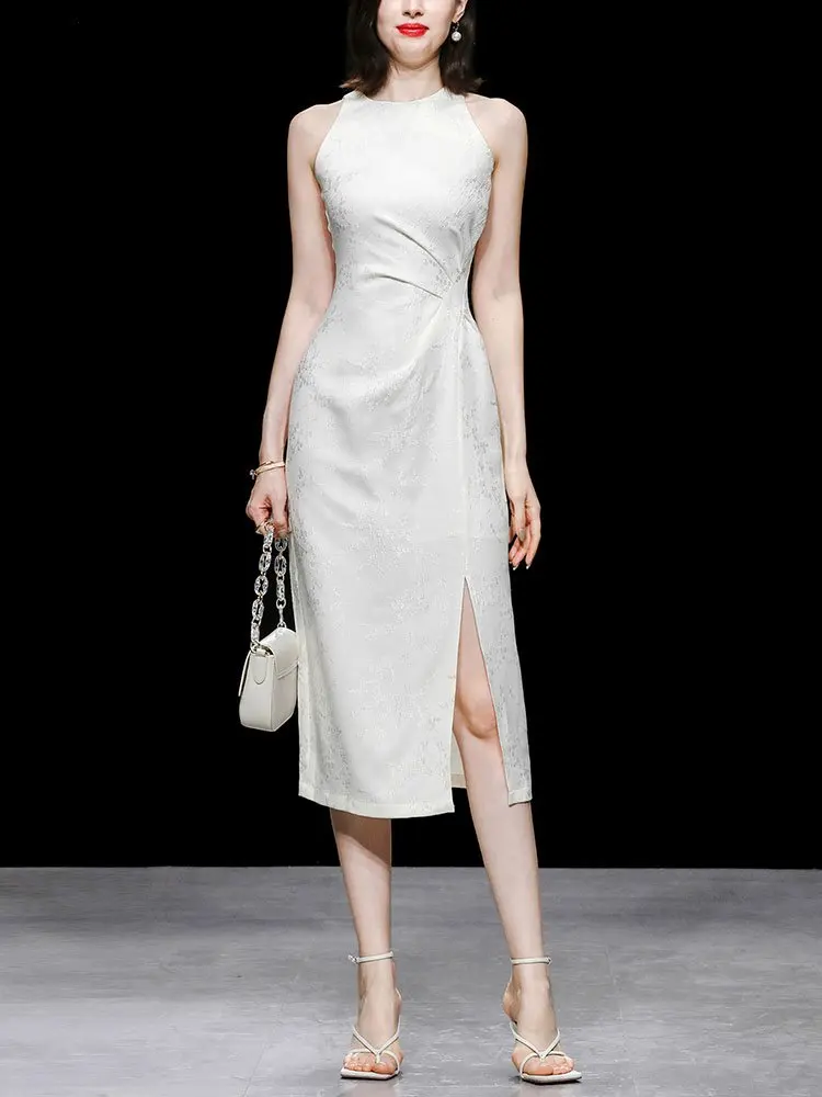 Whole sale best seller design Fancy elegant white dress for lady