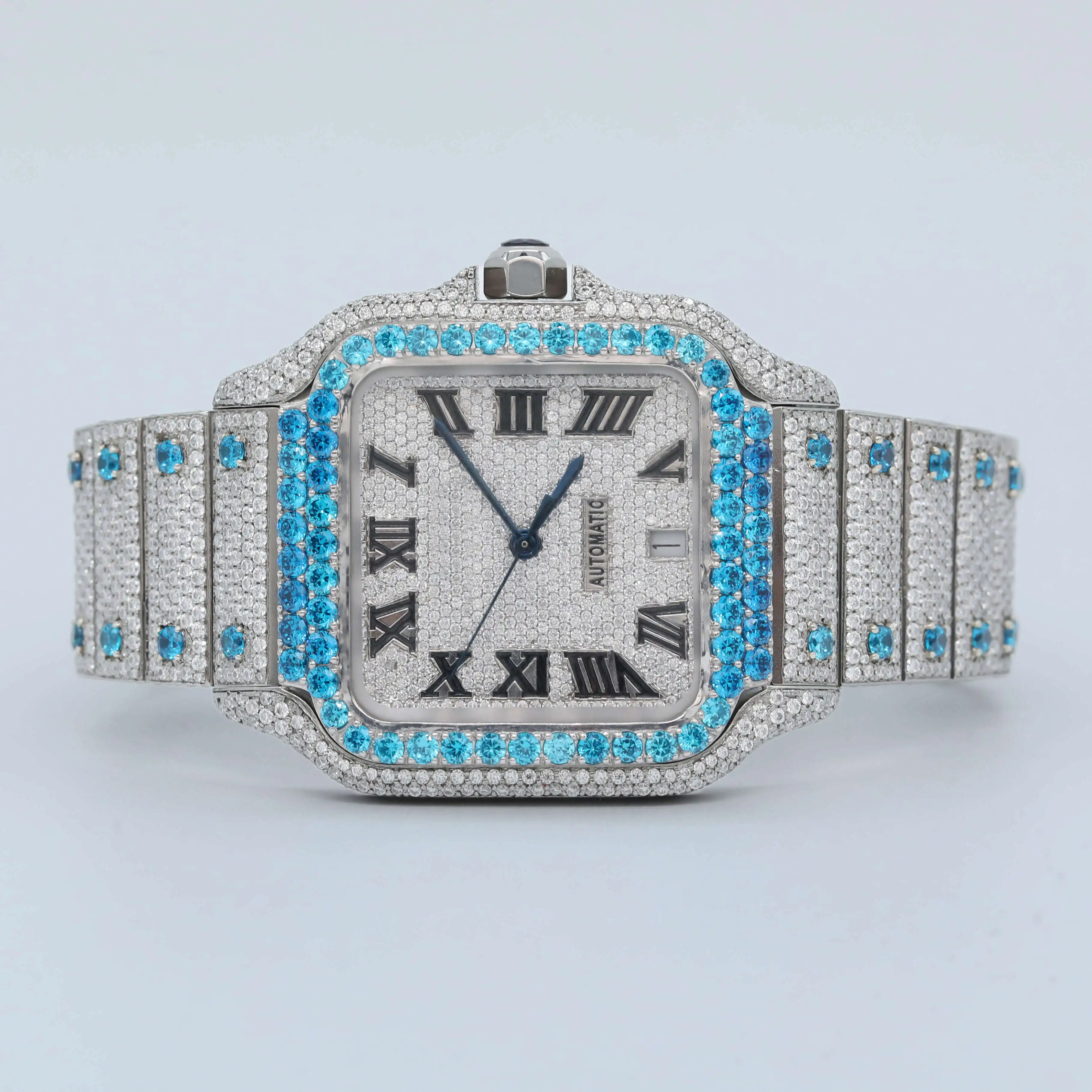 Men Bustdown Moissanite Diamond Watch Iced Out Moissanite Hip Hop Watch For Rappers Men Luxury Fashion Mechanical Watches
