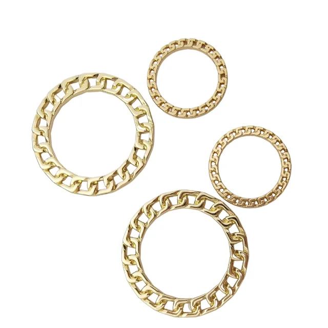 New Design Gold Welded Metal O Buckle Ring Bikini Center Strap Connector Round Ring Hardware