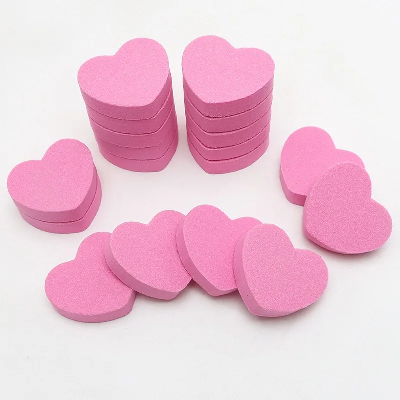 New Heart Shape Pink Black Mini Nail Buffers 100/180 Nail File And Buffer Tools
