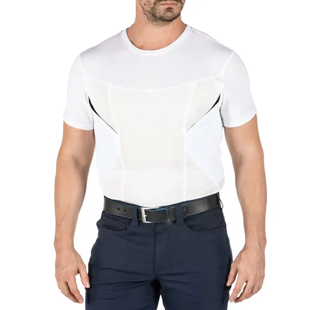 Best Selling Concealment Clothing Compression Holster T Shirts Short Sleeve White Concealed Carry Shirts