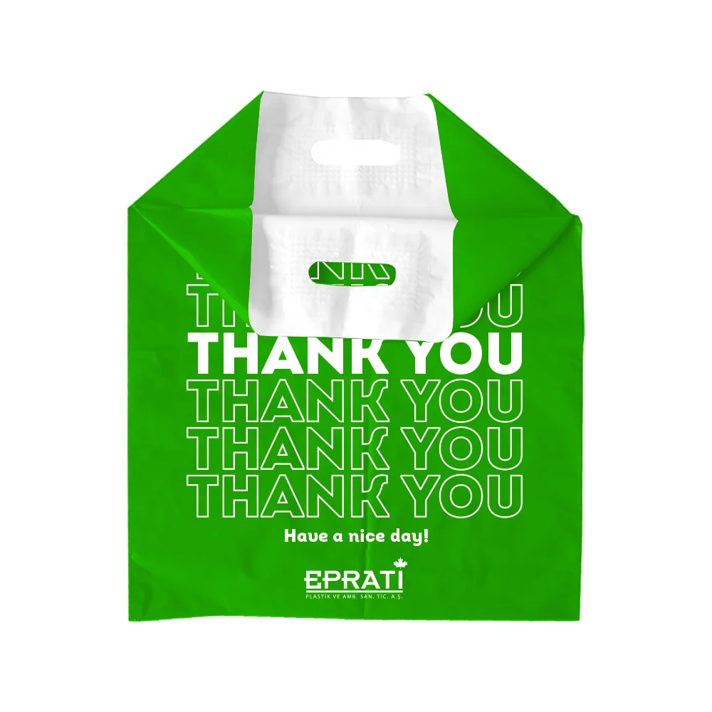 Low Price High Quality Eco-Friendly Reinforced Die Cut Plastic Bag with handle From Turkey The Manufacturer Guaranteed