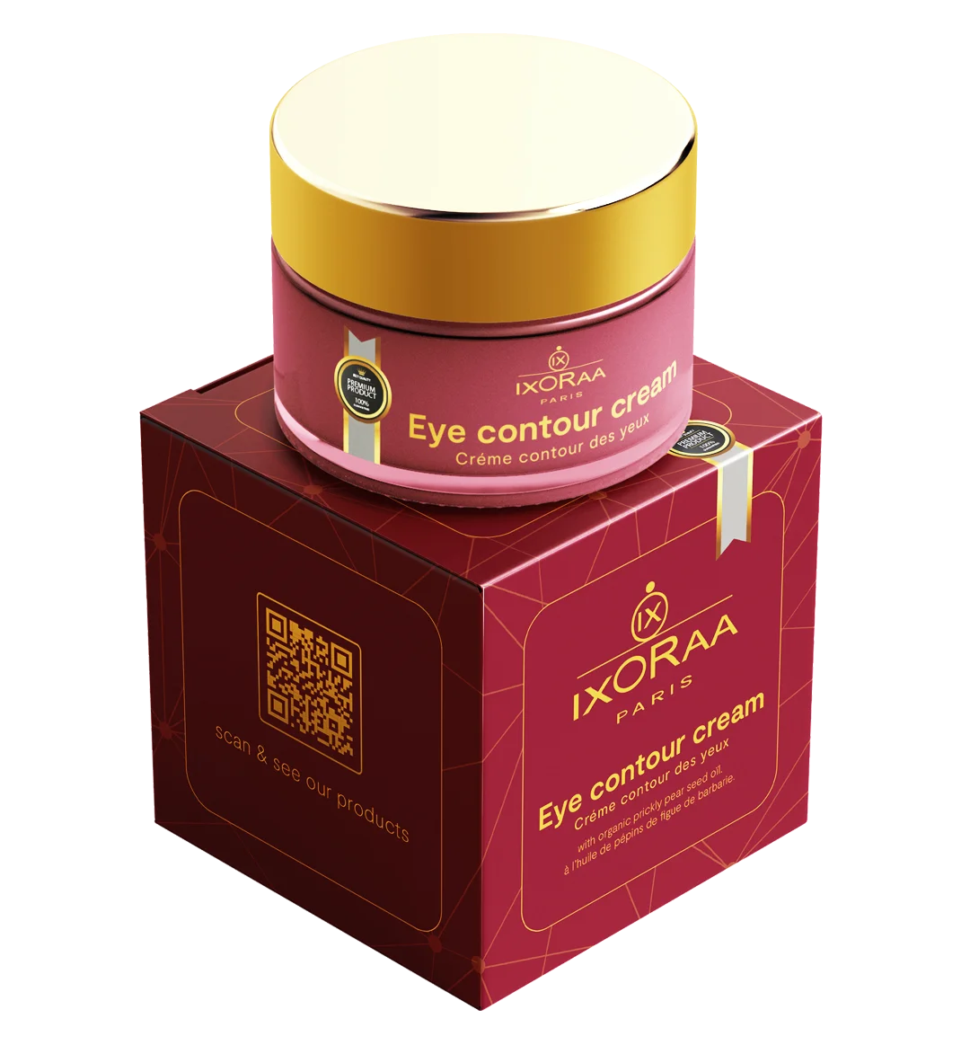 OEM/ODM Wholesale Vegan Eye Contour Cream Prickly Pear Seed Oil Enriched with Natural Ingredients Crafted in France for Face