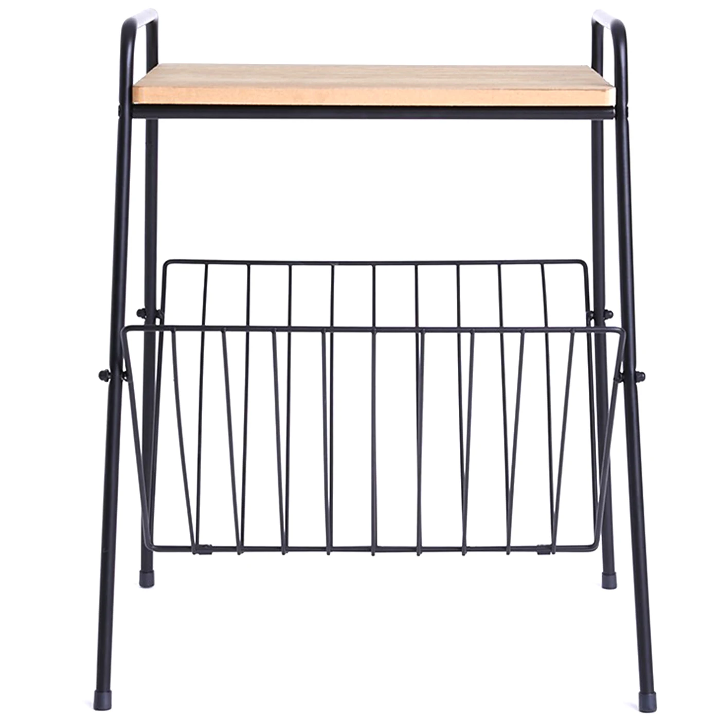 Black & Brown Color Wooden Iron Magazine Rack for home 18x6x18 inch handmade bulk product