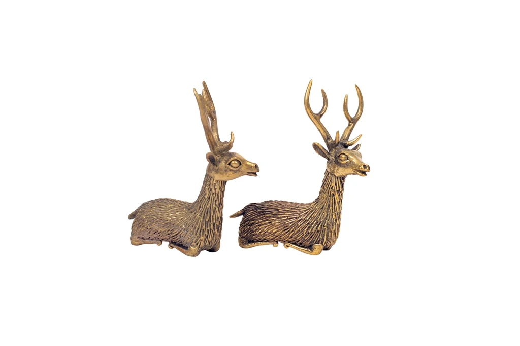 Pure Brass Barasingha Hiran(Sweep Deer) For Table Decoration Decorative, Dhokra Art