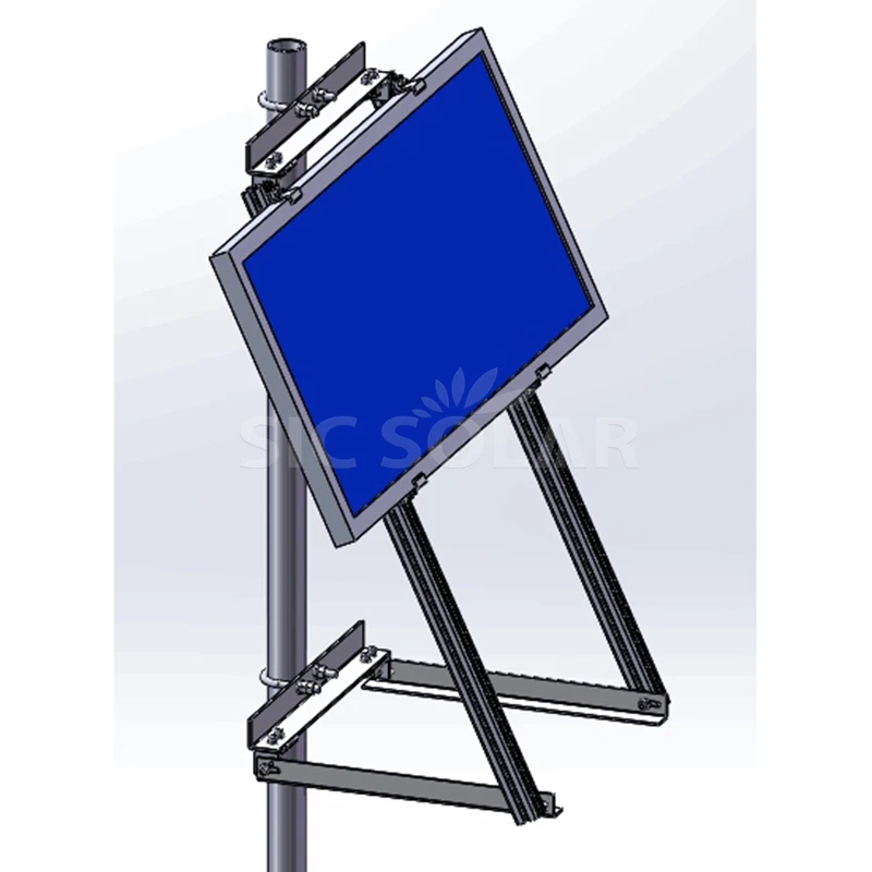 Silver Solar Panel Pole Mount Bracket PV Racking Systems Home Pole Mount Solar