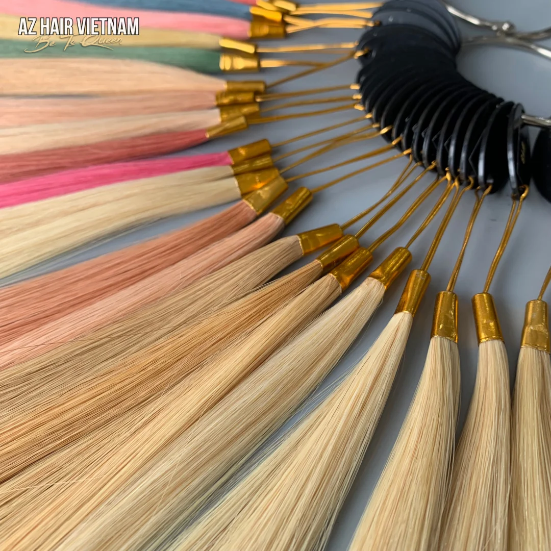 Диаграмма более 70 цветов для парикмахерской и магазина наращивания волос 100% Необработанные натуральные человеческие волосы вьетнамские пучки