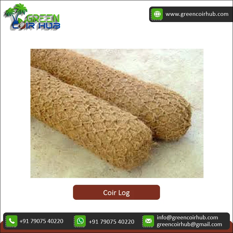 Direct Factory Price Top Notch Quality Custom Size 100% Coconut Fiber Material Coir Logs for Bulk Orders