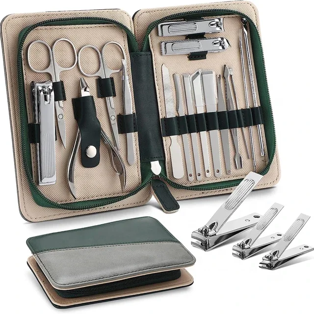 17 Pieces Beauty Manicure Sets Best Quality Nail Clipper Cuticle Scissors Nail File Cuticle Pusher Beauty kits