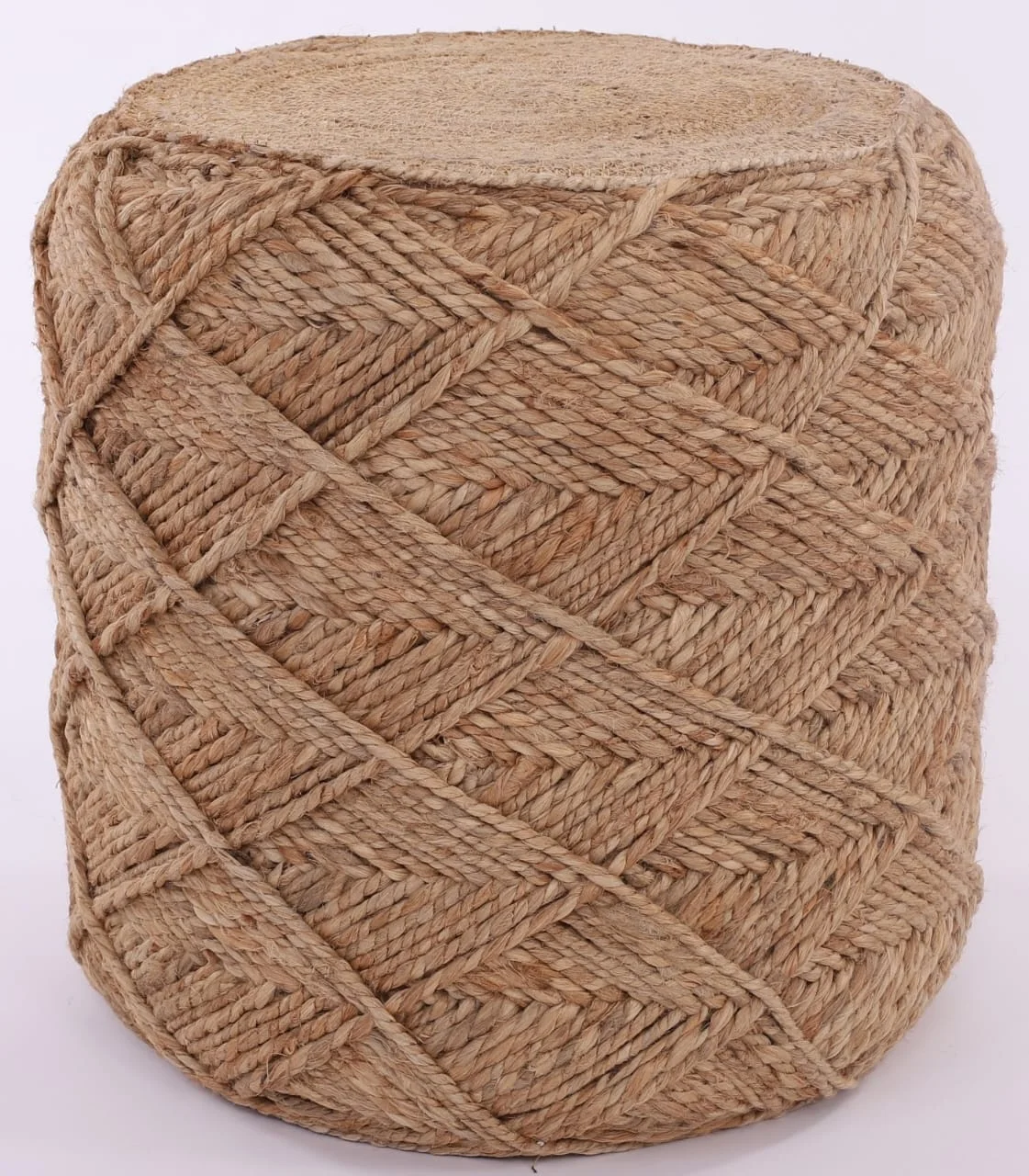 Latest trending home decor eco-friendly easy moving washable round poufs Jute Polyester stool round pouf modern ottoman poufs