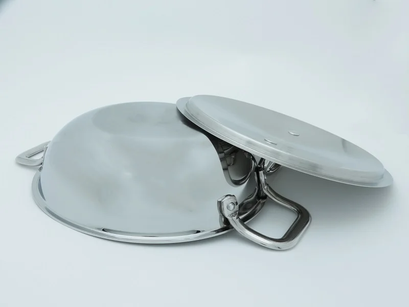 Factory Direct Stainless steel Kitchenware 3-ply Stainless Steel Honeycomb Non Stick Cooking Wok Pan Chinese Wok kadai Triply