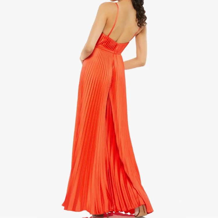 2022 New Arrival Sleeveless Causal Women Pleated Wide Leg Jumpsuit
