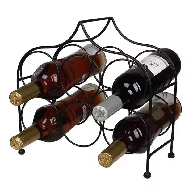 Export Quality Hammered Wire Metal Spice Jar Beverage Liquor Water Wine Bottle Display Rack from India