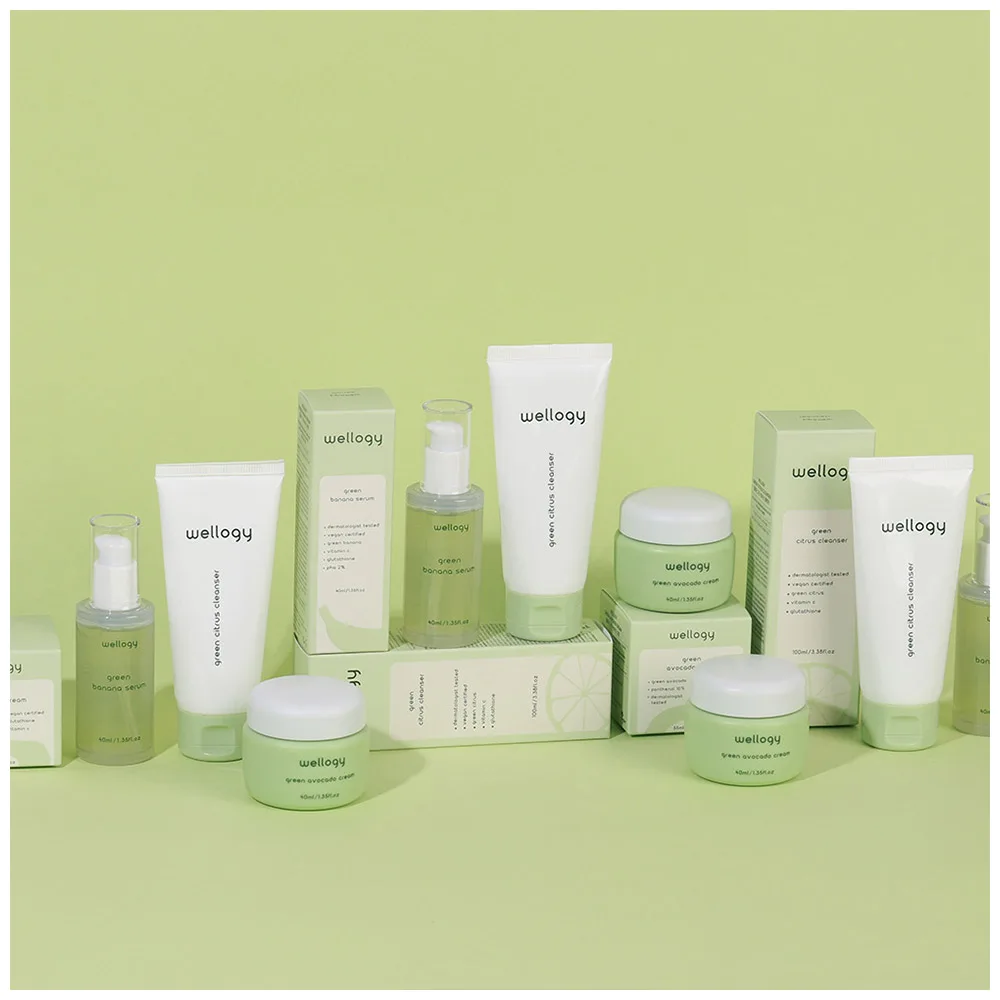 Korean Products made in korea WELLOGY GREEN AVOCADO CREAM Strengthens Skin Barrier Contains Vitamin C and Hyaluronic Acid