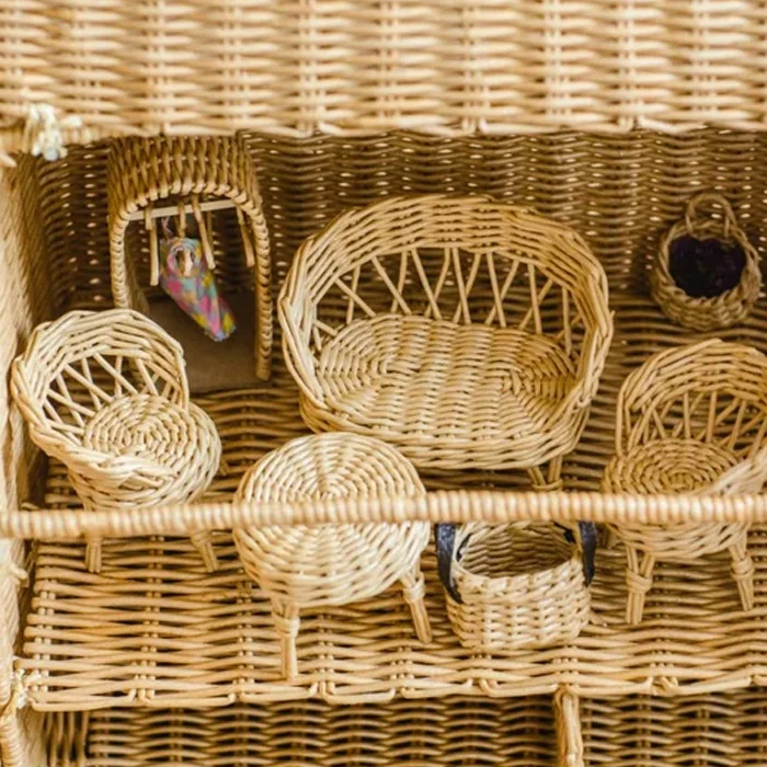 New Arrival Rattan Dollhouse for games Small house Playhouse Wicker High Quality for Kid Toy Wholesale Supplier