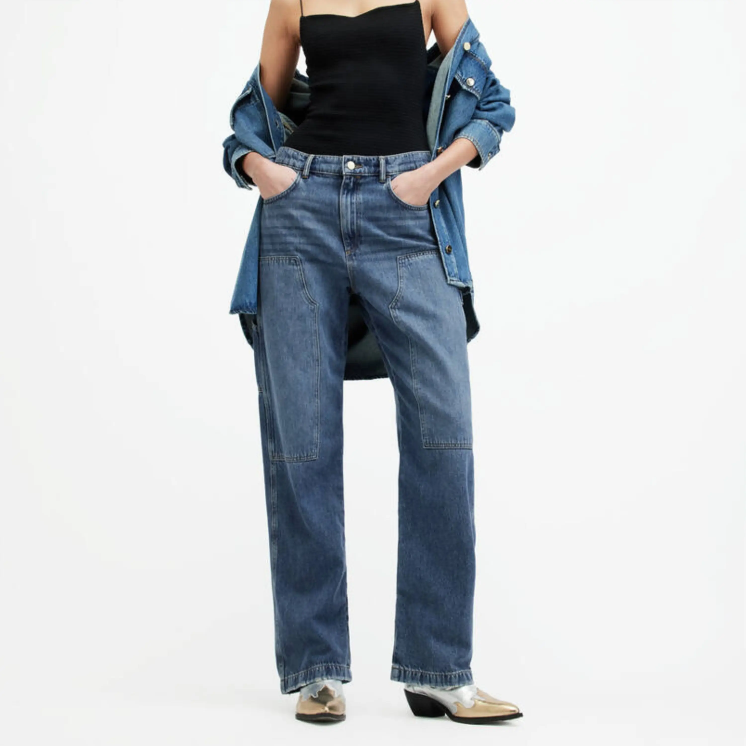 Wholesale Trousers Women Jeans High Waist Skinny Pants Flared Demin Jeans