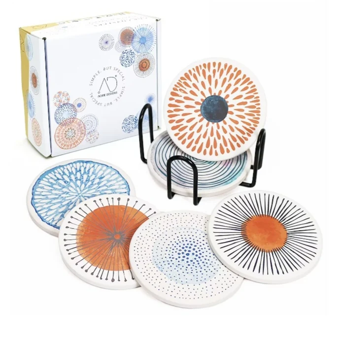 Custom Printed Logo Enamel Ceramic Resin Cup Tea Coasters Product Manufacturer from India