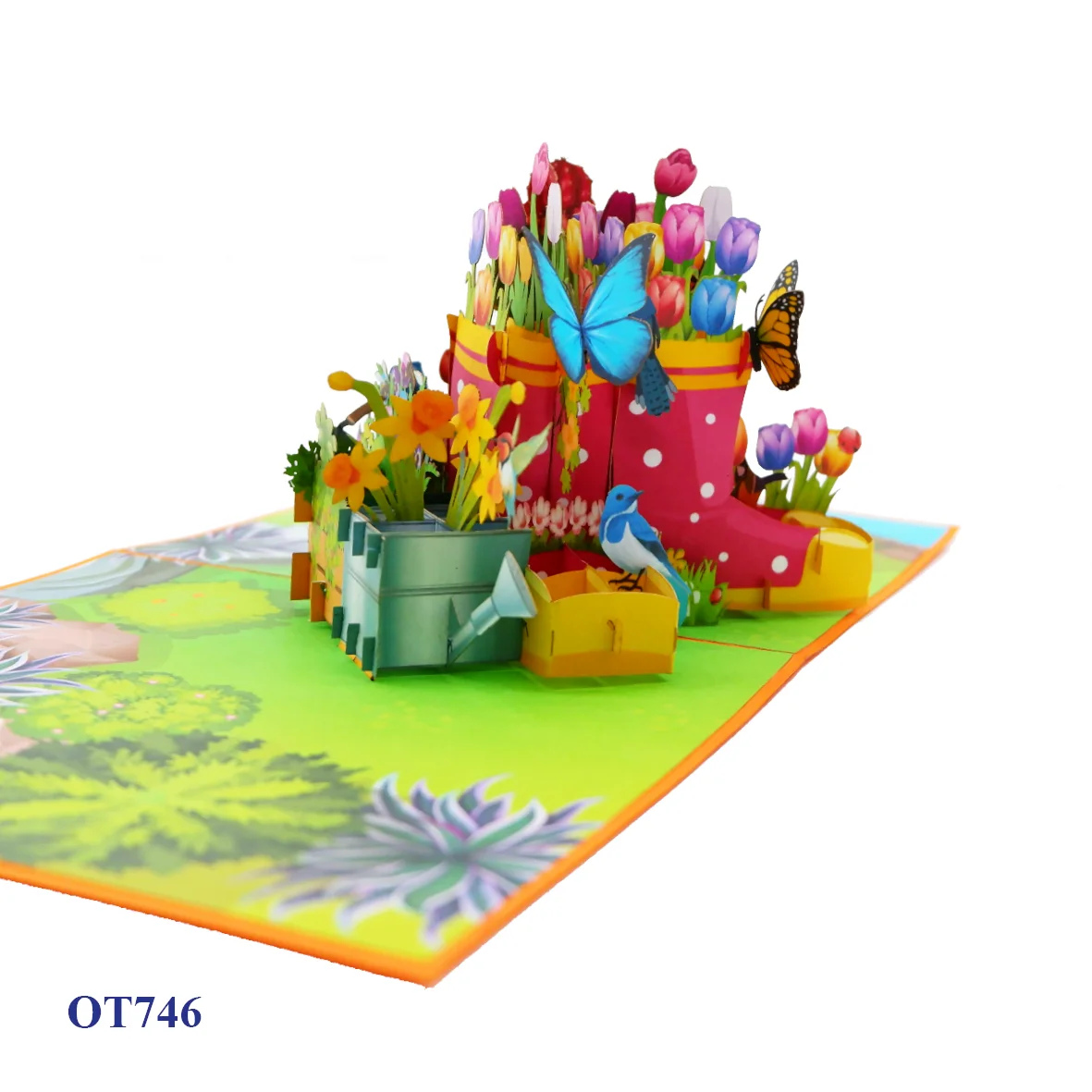 Elegant 3D Pop Greeting Cards Novelty Paper Handmade Folded Cards Custom Print Flower Card Happy Birthday Gifts Anime Craft