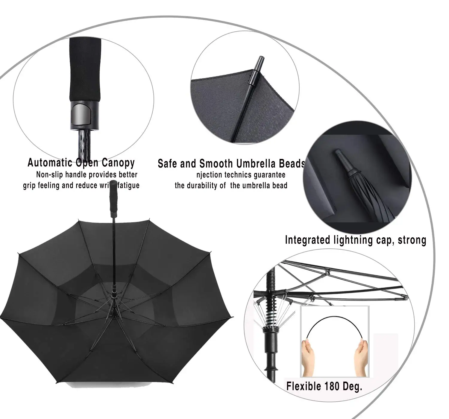 Innovative shenzhen wholesale 30 inch large windproof logo prints big luxury promotional branded custom golf umbrella