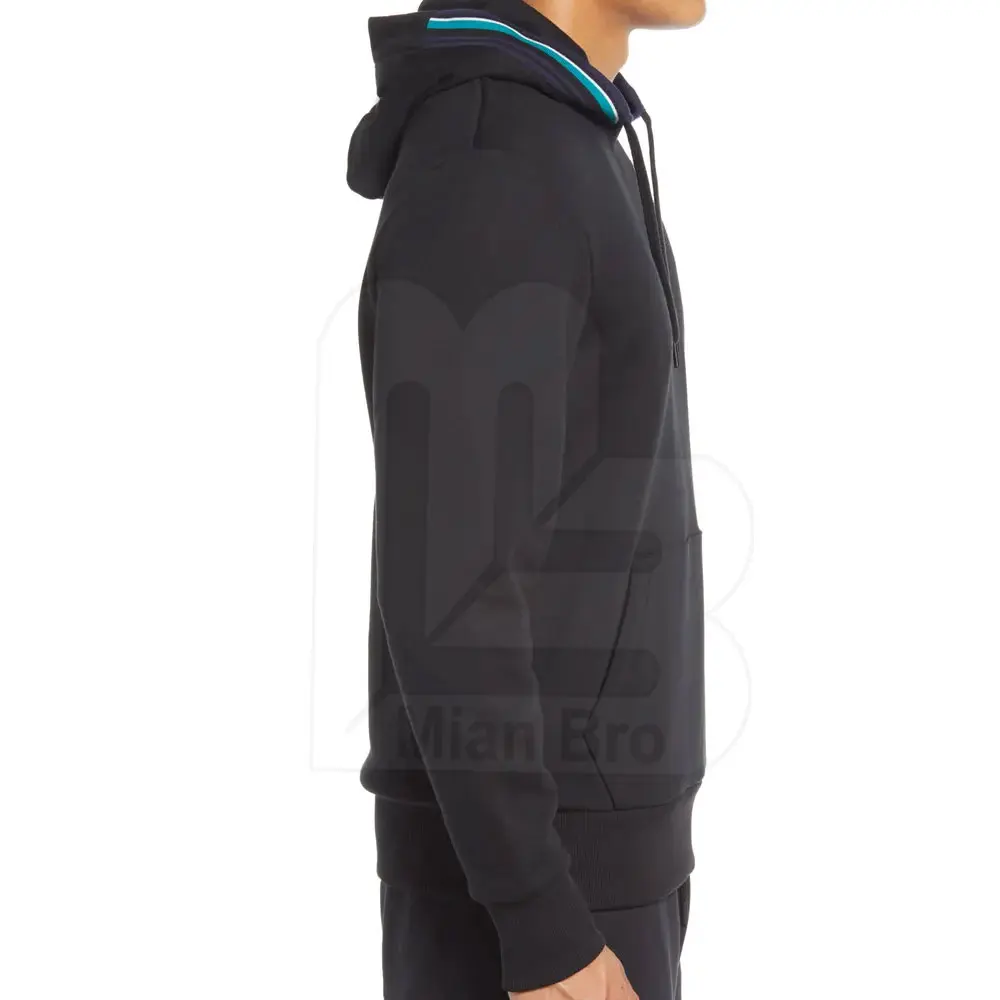 Pakistan Supplier Men Fleece Pullover Hoodies Street Wear New Fashion High Quality Plain Black Color Men Hoodies