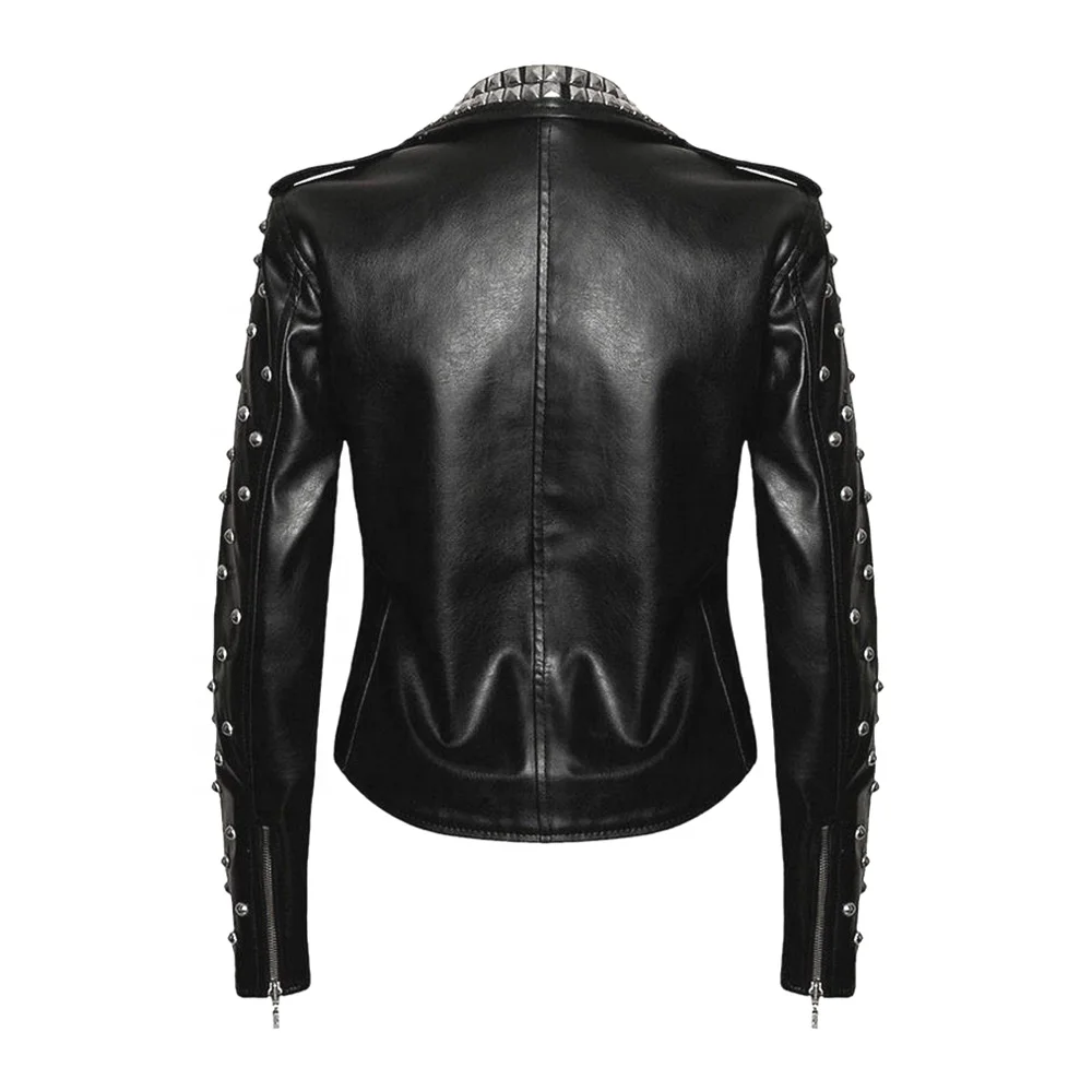 Men-Rivets Biker Gold-Studded Multi-colored Punk-Retro Fashion Outdoor Leather Jackets