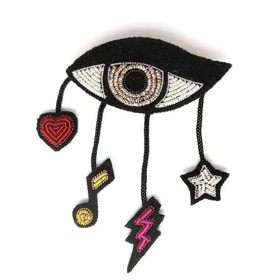 new fashion  hand embroidery bullion wire brooch HAND  fashion brooch custom made jacket patches leave pin
