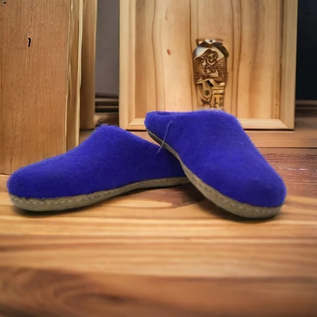ship wool slipper handmade  lightweight by women happy sheep wool fair trade indoor wear custom size and design wool slippers