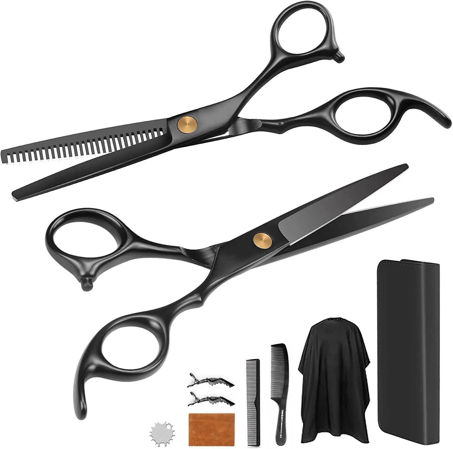 Barber salon scissor + thinning scissors +razor & beauty full pouch Professional Hairdressing Scissors Set kit Package Includes