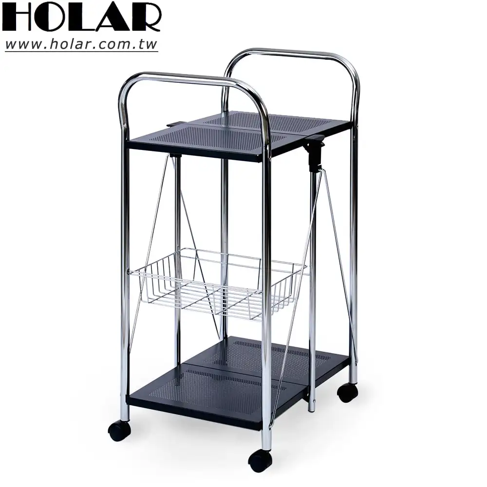 [Holar] Taiwan Made High-Quality 2 Tier Foldable Kitchen Trolley Cart with Two Sides Handles