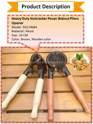 Wholesale Nutcrackers Wooden Nutcracker, Walnut Cracker Opener Nut Funnel, Plier Sheller Tool Kitchen Accessories