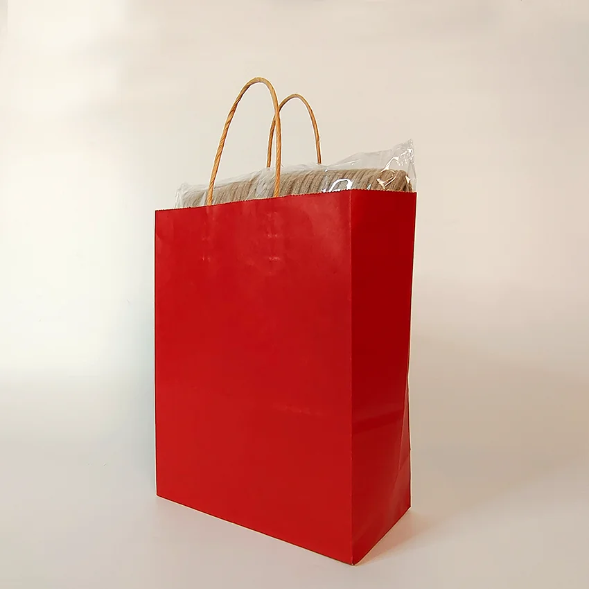 Paper Shopping Recycled Bags Red Wedding Natural Seed Bolsas De Papel Kraft Paper Bag