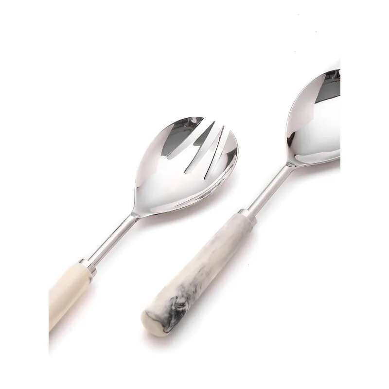 Luxurious Stainless Steel Salad Servers with Precision-Crafted Handles for Comfortable Use Salad Severing Set