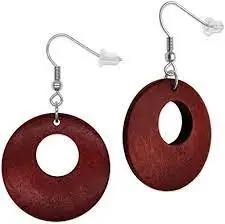 Jewelry Fashion wood earring round Women Boho Tassel Earrings and handmade use for hot sale product