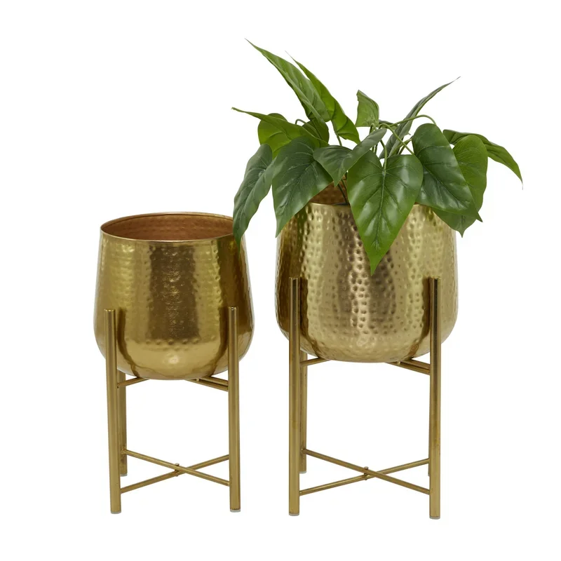 Beautifully Designed Brass Planter Pots for Indoor and Outdoor Plants Perfect for Modern Home Decorative Accents