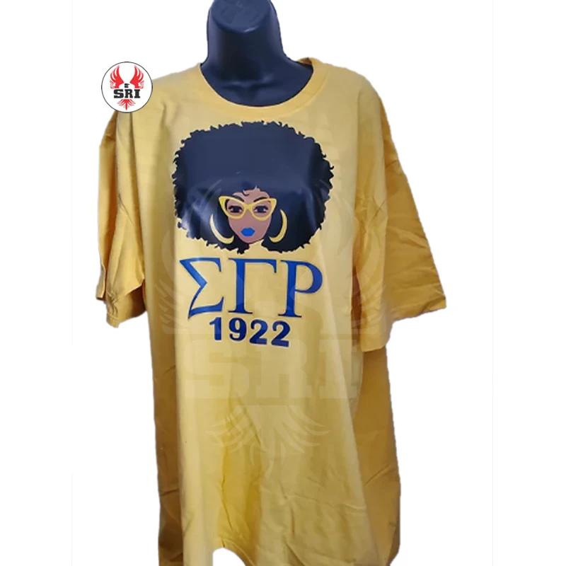 Sigma Gamma rho Custom Made Embroidered Sorority T-Shirt | SGRho Sorority Ladies Customized Polyester Sublimated Tees