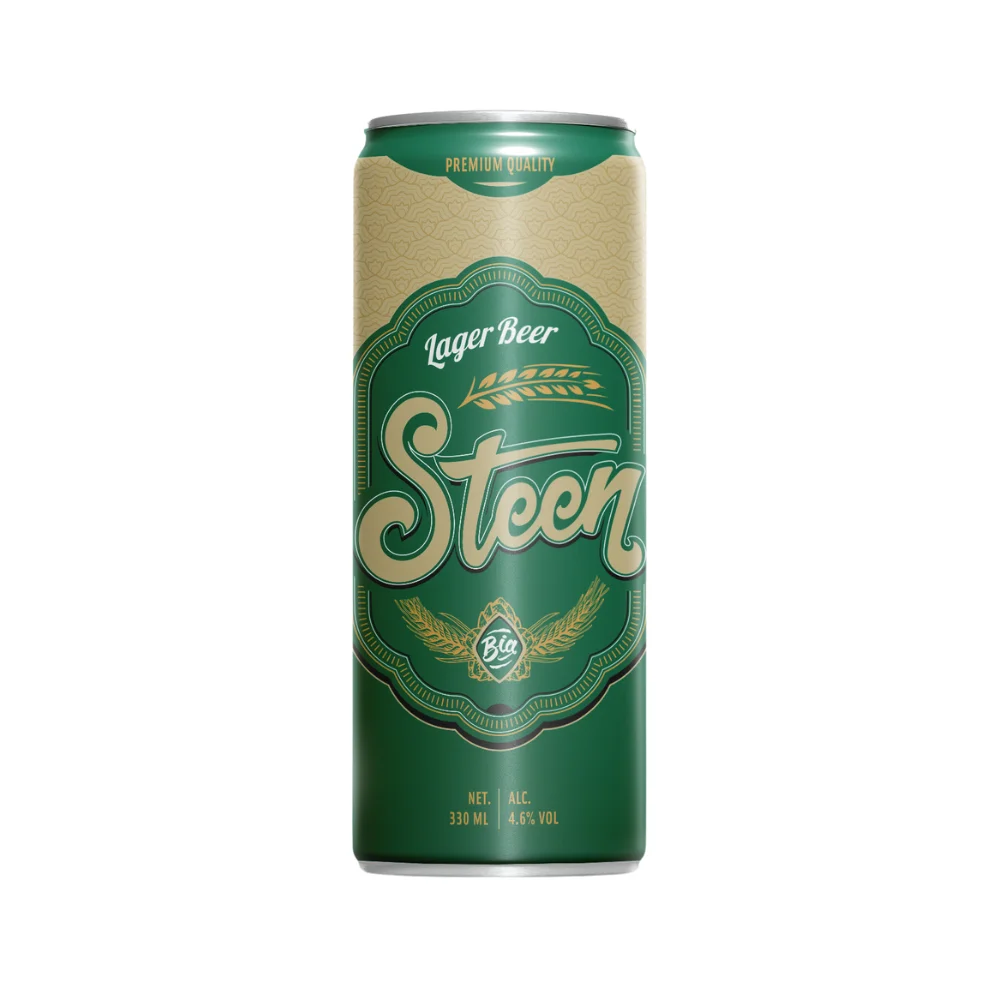 Vietnam Beer Steen Lager 330ml Sleek Can Private Label Alcoholic Drink OEM ODM