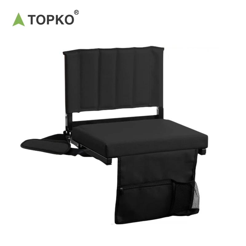 TOPKO High Quality Metal Foldable Sports Stadium Seat For Sports Events Foldable Stadium Seat with Storage Pocket