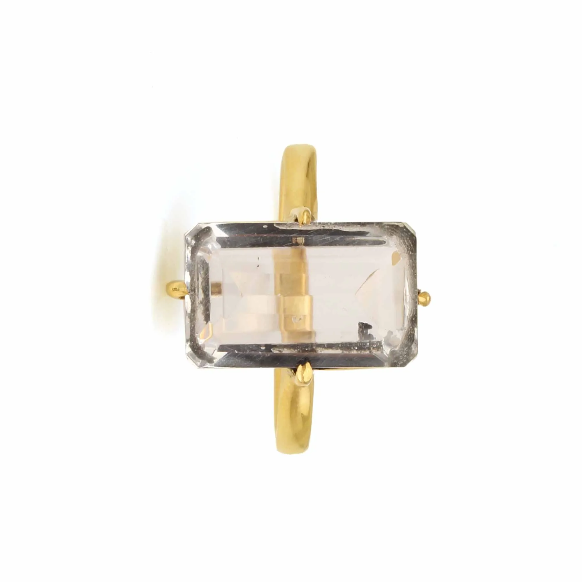 2024 Trending High Quality 925 Sterling Silver Eternity Vermeil Prong Ring Clear Quartz Emerald Women Fine Jewelry Manufactured