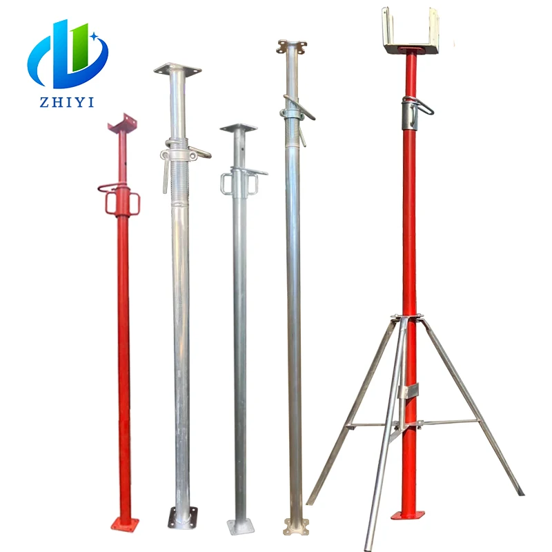 Factory customs made adjustable shoring adjust push pull steel prop with round base in pakistan acrow ms spanish props for sale