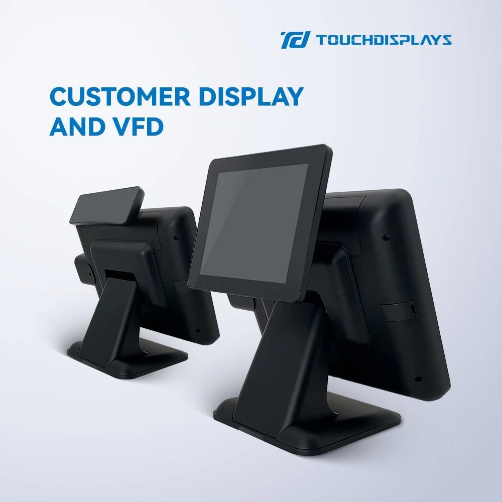 TouchDisplays Dual screen 15 Inch POS terminal cheap billing machine payments cash register for sale