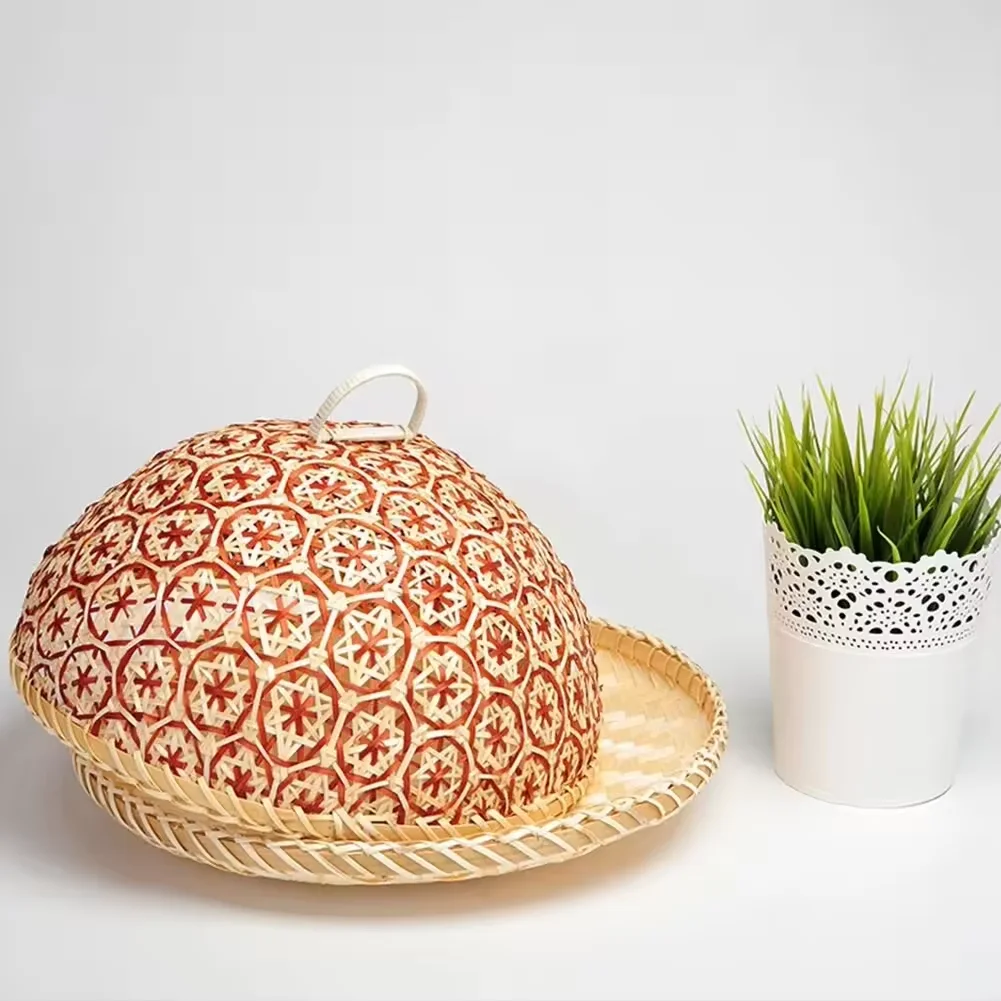 New design cheapest price handmade eco friendly bamboo food cover food protection tent covers with trays