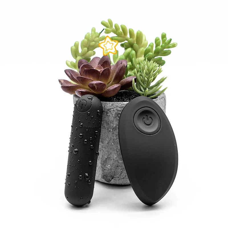 Wireless Remote Control USB Rechargeable Waterproof Mini Bullet Vibrator With Black Color