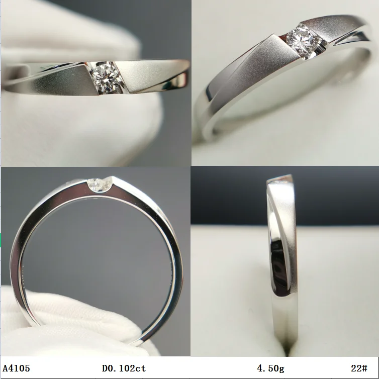 Fine Jewelry Lab Grown Diamond Couple Ring White Gold for Engagement/wedding CLASSIC Unisex Customization IGI 2 Pcs White DEF