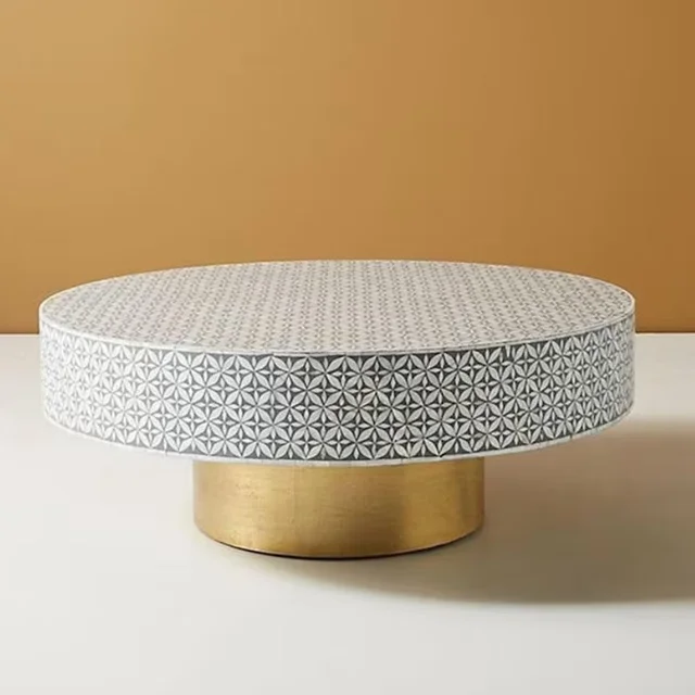 Bone Inlay Center Table Modern Living Room Furniture Customized Designed & Size Available Coffee Table Inlay Table For USA UK