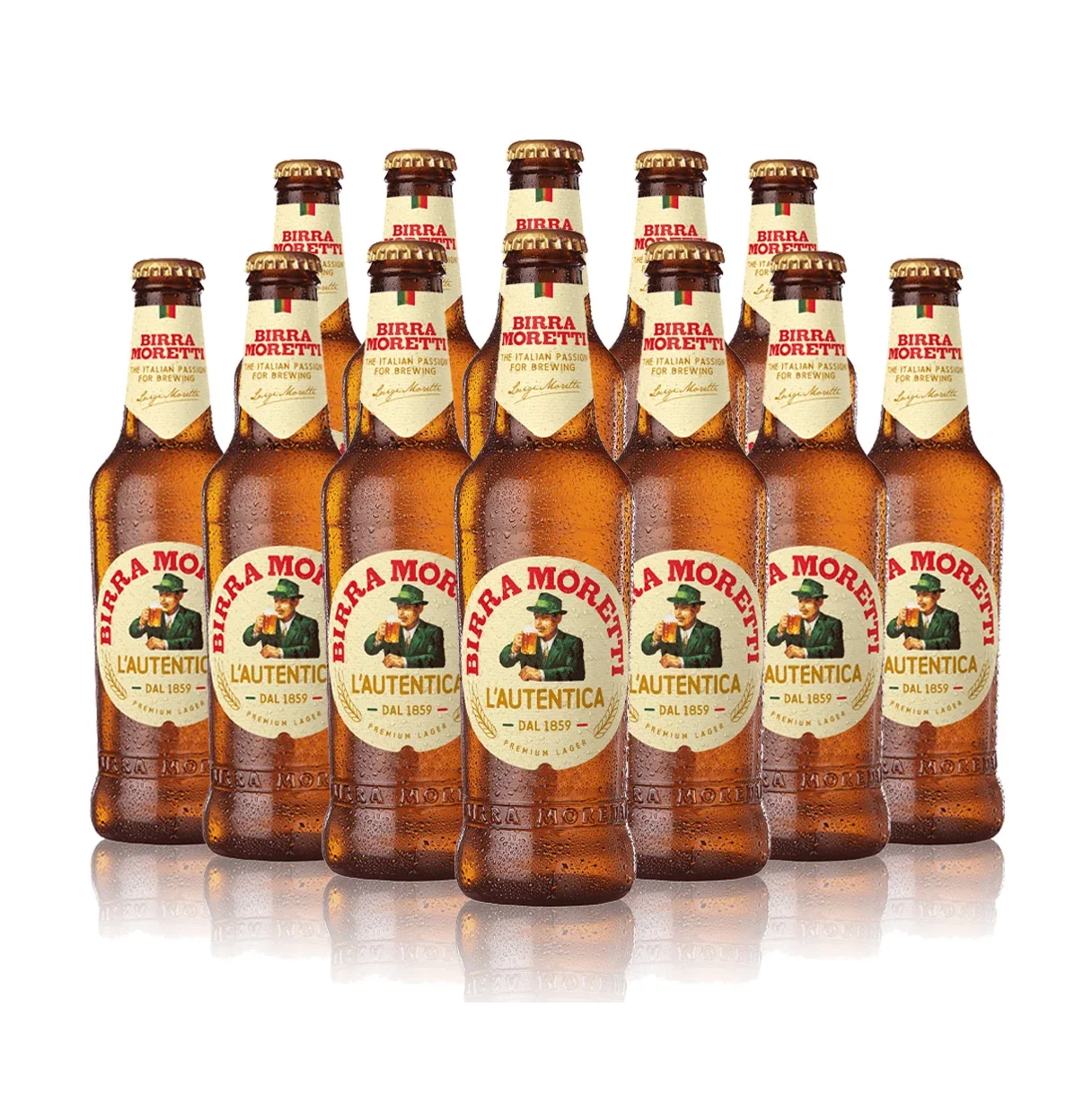 Lager Beer in bottle 66 cl Moretti italian beer - Made in Italy
