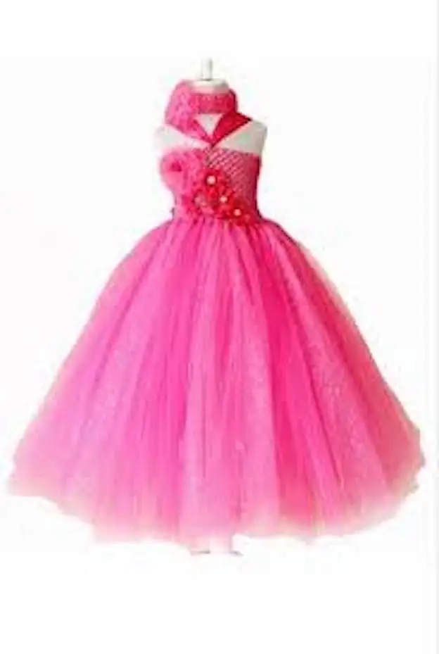 Girls Trailing Lace Tutu Dress Flower Kids Dresses for Girls Banquet Show Dress Hot Selling Summer Cotton Mini Satin Fabric Fold