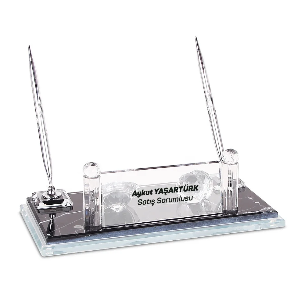 Personalized crystal office desk sets for gift table decor items office stationary