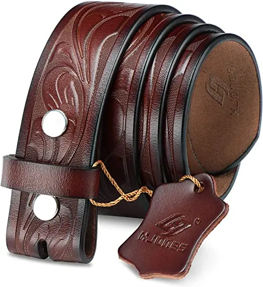 Men fashion leather belts without silver snap on belt genuine leather belt without buckle for men