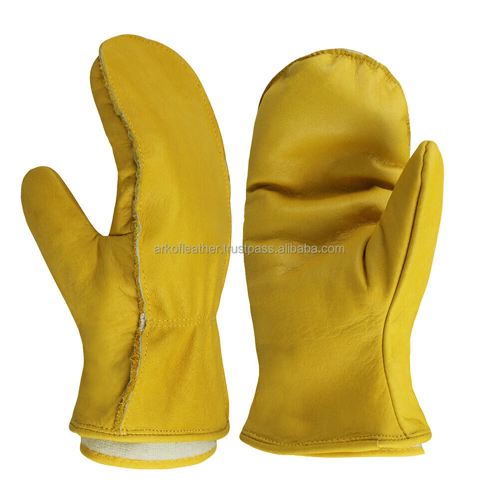 Hot Sale Winter Warm Sheepskin Leather Mittens Gloves Black Color Elastic Cuff Women Patterned Mittens Gloves With One Finger